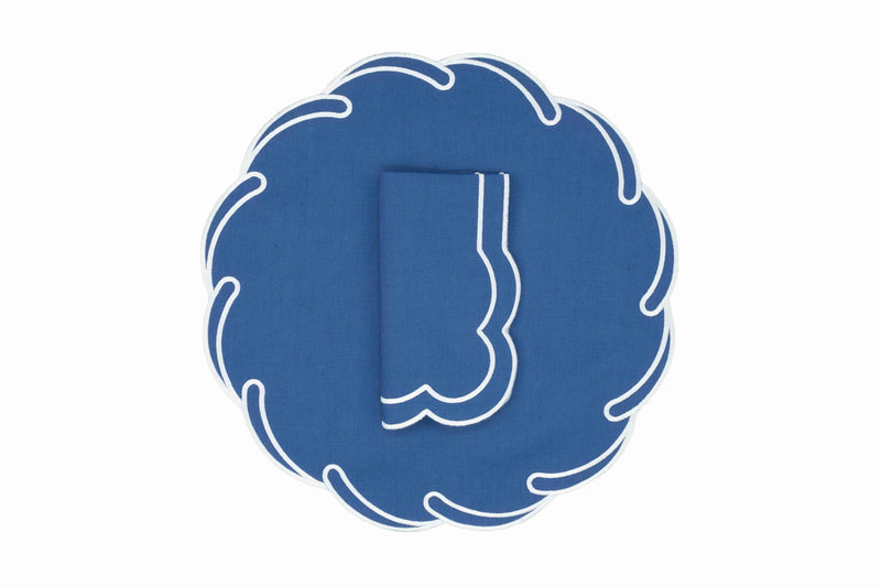 White With Blue Waves Placemat