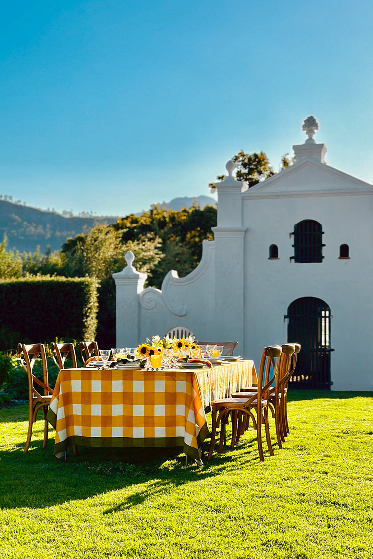 Mustard Gingham Check Napkins