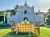 Pink & Avocado Gingham Check Tablecloth 65 x 150