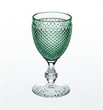 Bicos Rosa Bi Color Green Water Goblet