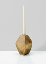 Short Inca Wood Candleholder