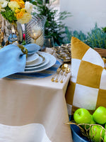 Sand Tablecloth with White Border 67 x 124