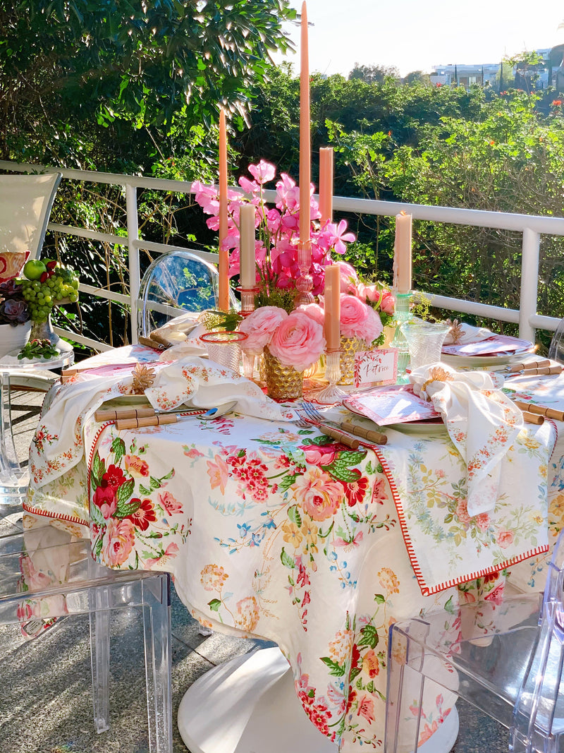 Clarita  Blue Tablecloth 108 Round