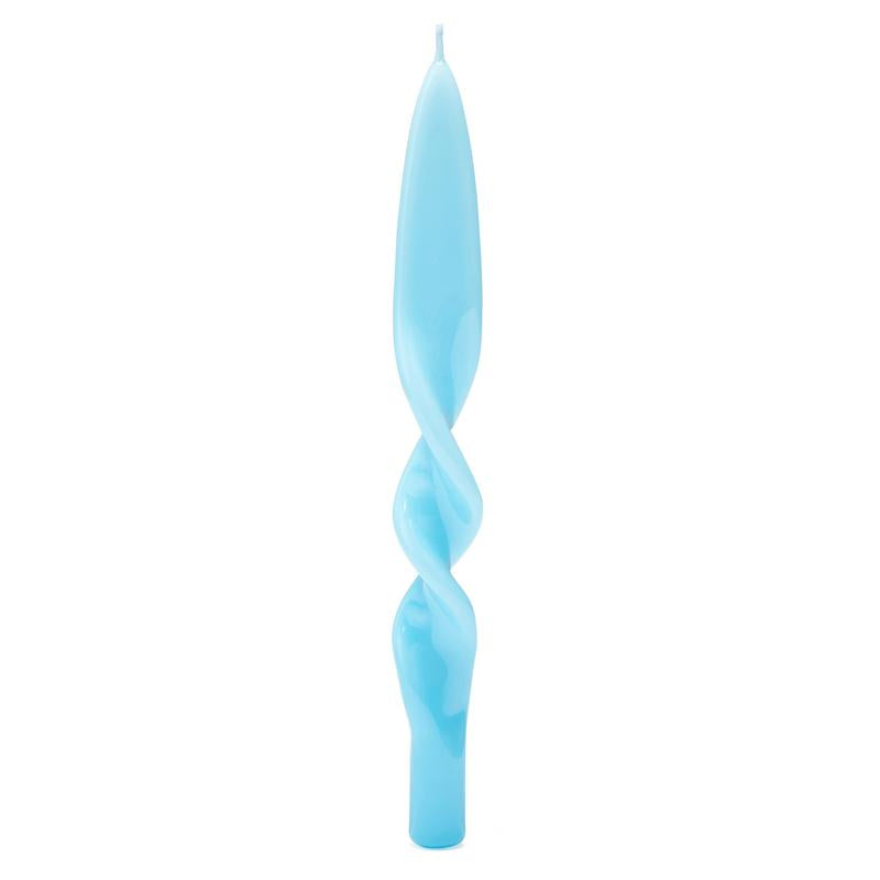 Light Blue Lacquer Twist Candle