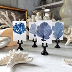 Blue and White Seaweed Placecards
