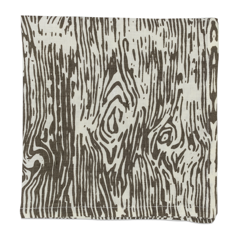 Wood Grain Patterned Napkin Carbon