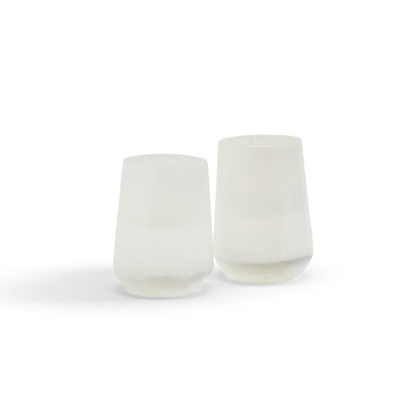 Selenite Crystal Candle Holders set of 2