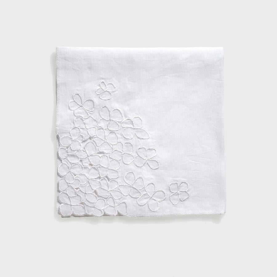White Floral Embroidered Napkin set of 2