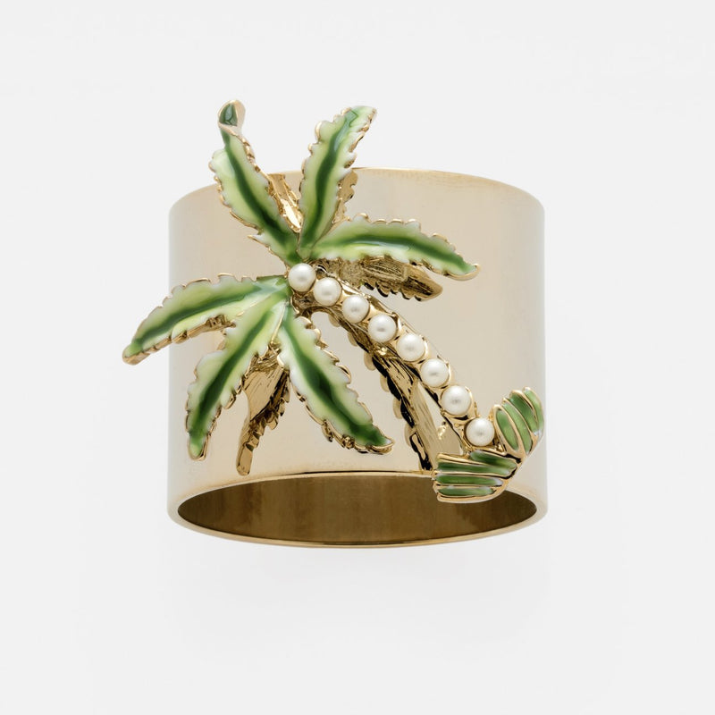 Palm Tree Napkin Ring Set set of 2