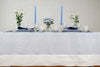 Light Blue Tablecloth with White Border 67 x 124