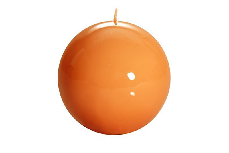 Large Lacquered Beige Sphere Candle