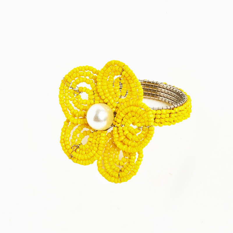 Yellow Flower Napkin Rings