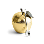Gold Apple Honey Pot with Spoon