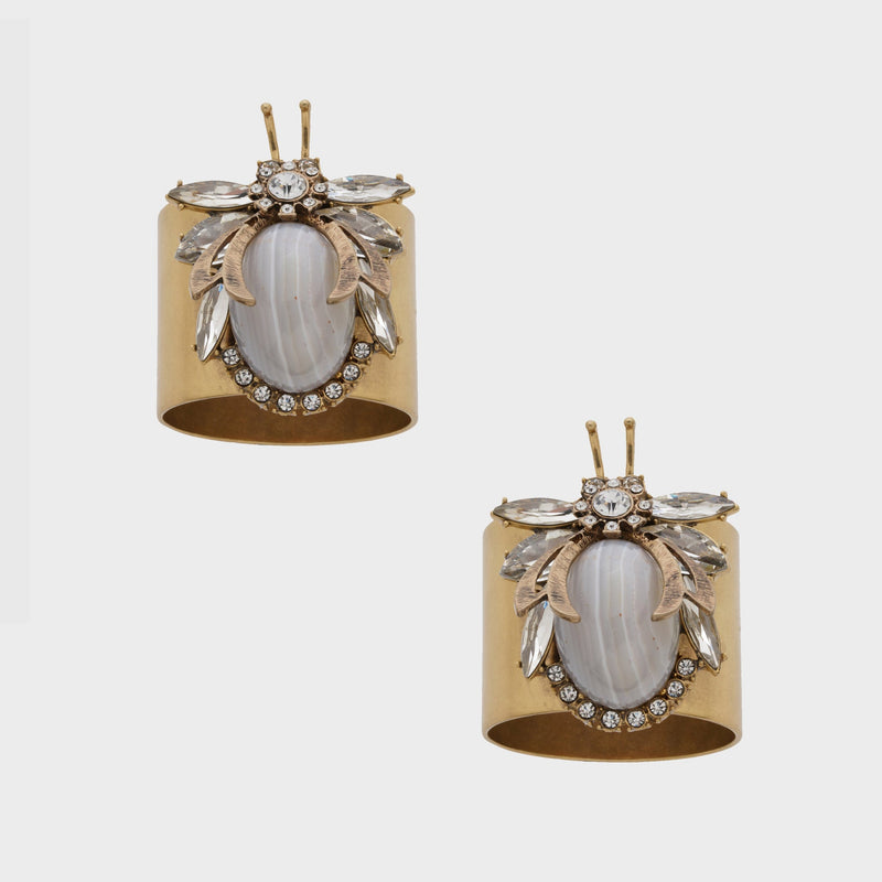 Grey Vintage Bug Napkin Rings- set of 2