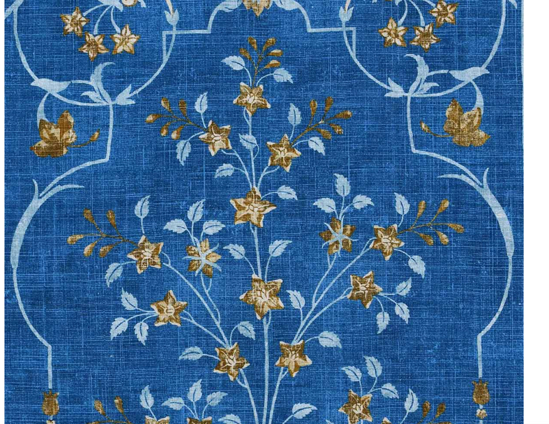 Natural & Blue Jahan Tablecloth 88 x 124