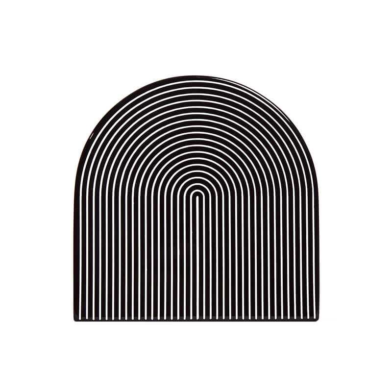 Lacquer Stripe Coaster- Black & White