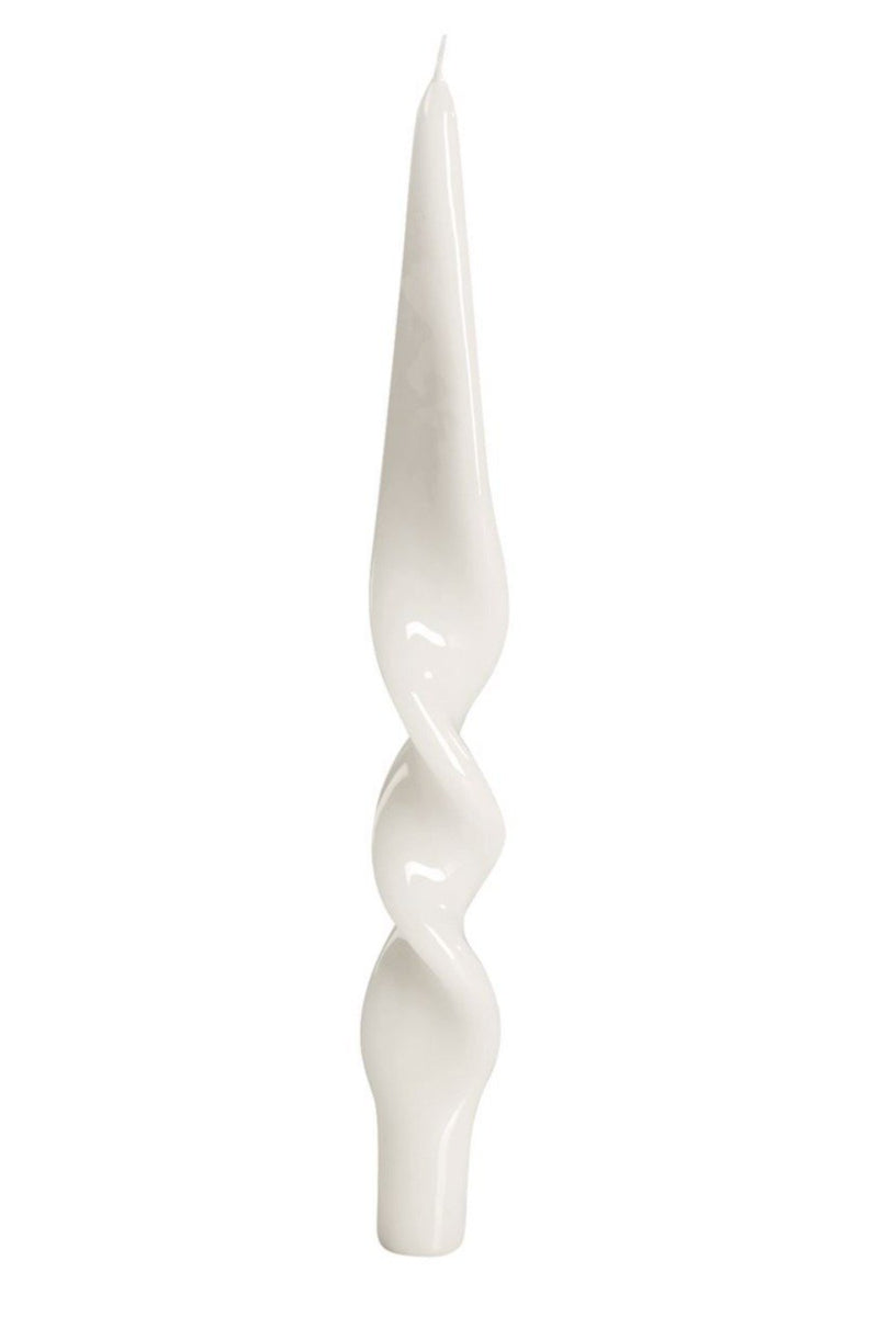 White Lacquer Twist Candle