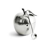 Silver Apple Honey Pot with Spoon