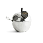 Silver Apple Honey Pot with Spoon