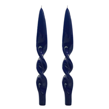 Navy Lacquer Twist Candles