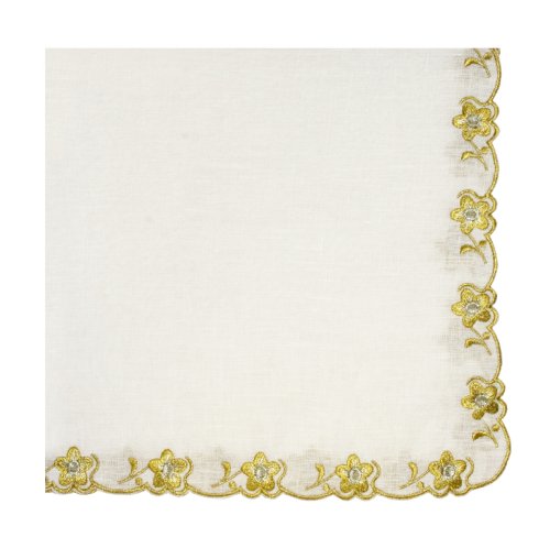 Silver and Gold Floral Black Napkin