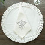 Velvet Cream Ruffle Placemat