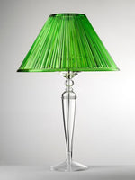 Plisse Lamp With Green Shade