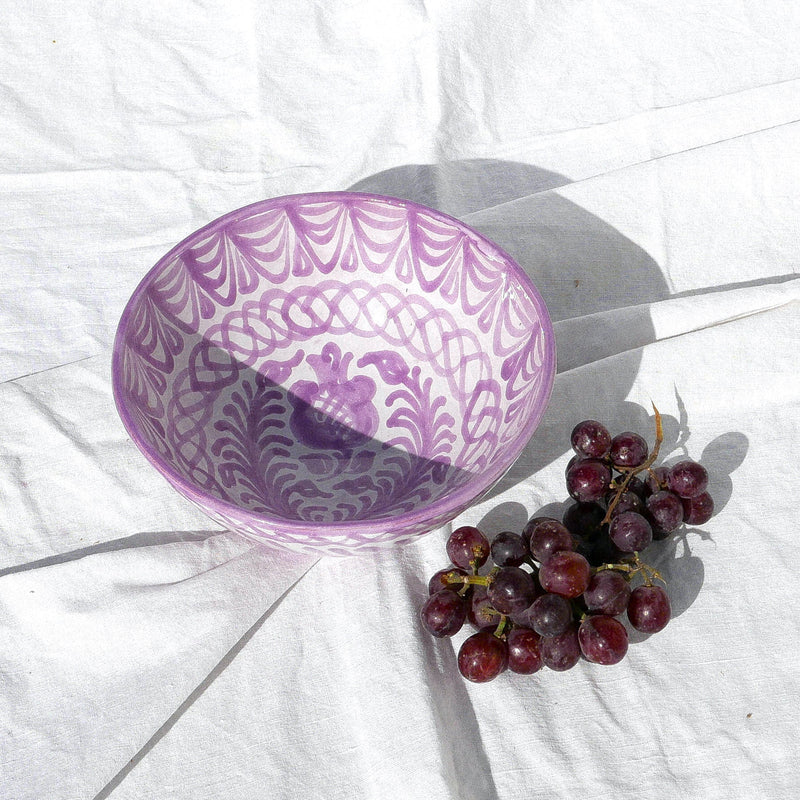 Medium Lilac Bowl with Handpainted Design