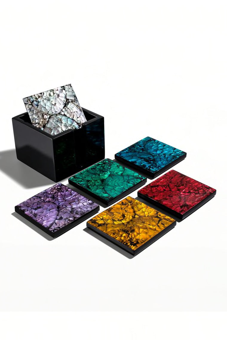 Mother of Pearl Assorted Colored Coasters