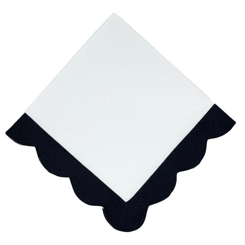 Sunflower Scallop Placemat White With Black